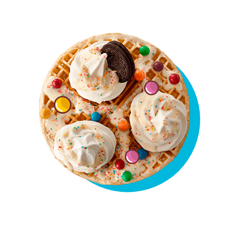 waffle with nice cream and toppings