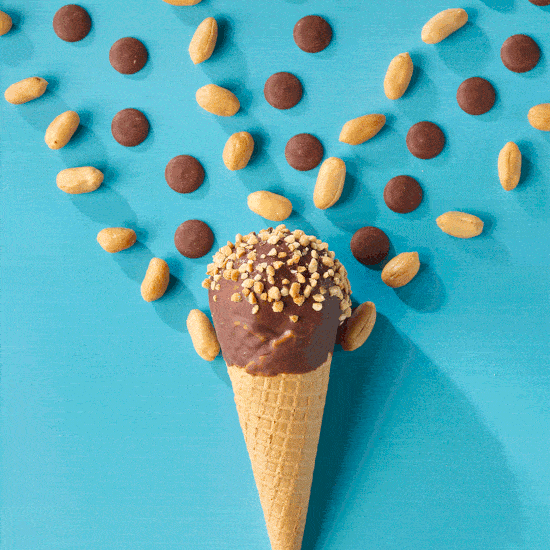 animated conefetti ice cream cone with chocolate bits