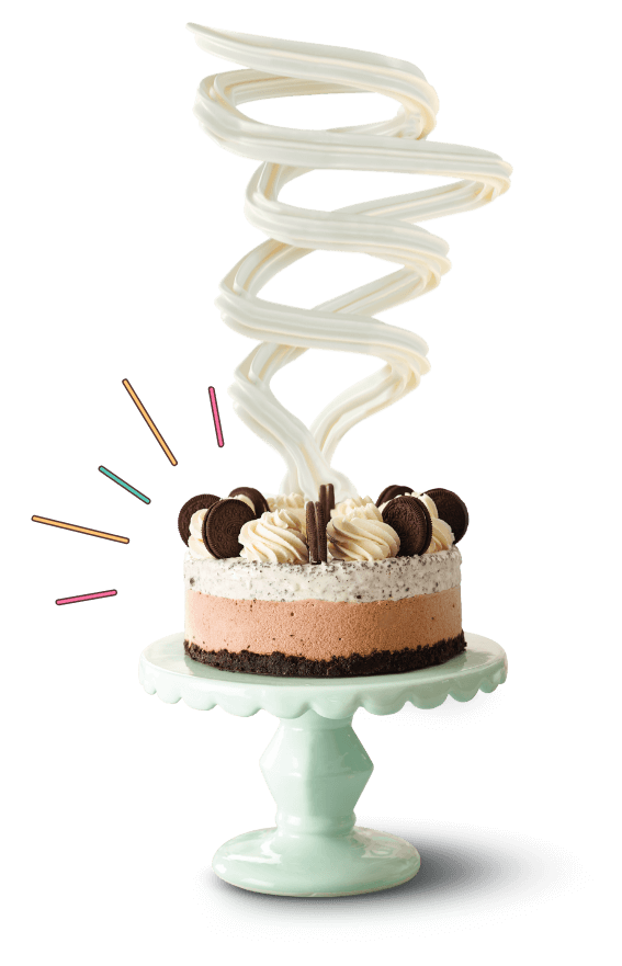 ice cream cake with swirls of nicecream