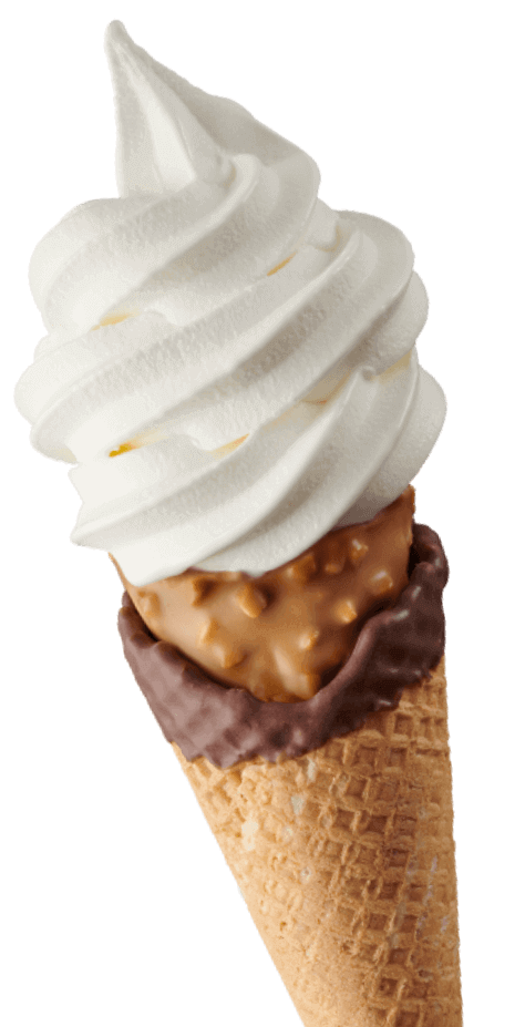 Ice cream cone with nut dip