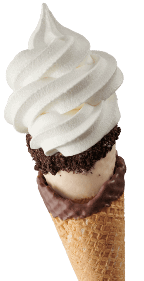 Ice cream cone with chocolate dip