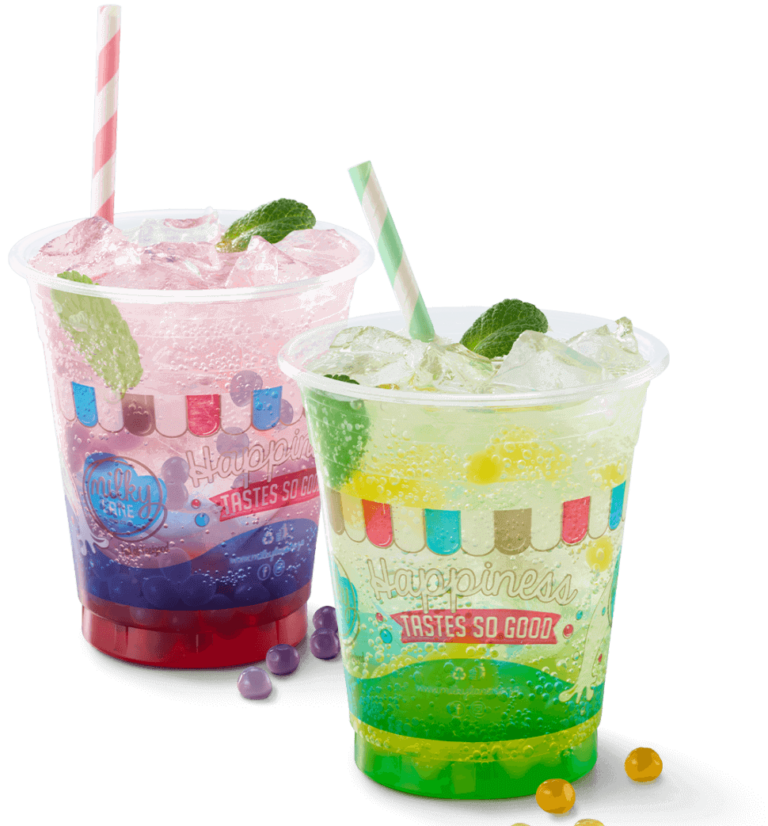 Two chillilicios Boba drinks on a white background